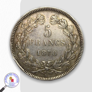 DEFENSE NATIONALE (1870/1871) - 5 FRANCS Type Cérès sans légende - 1870 K - Bordeaux / La Bourse aux Collections Numismate Melun