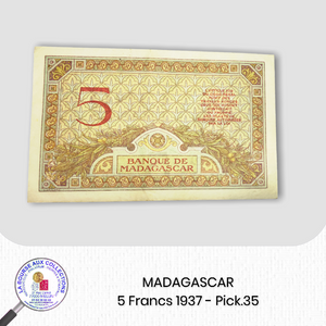 MADAGASCAR - 5 Francs - 1937 - Pick.135 / La Bourse aux Collections Numismate Melun