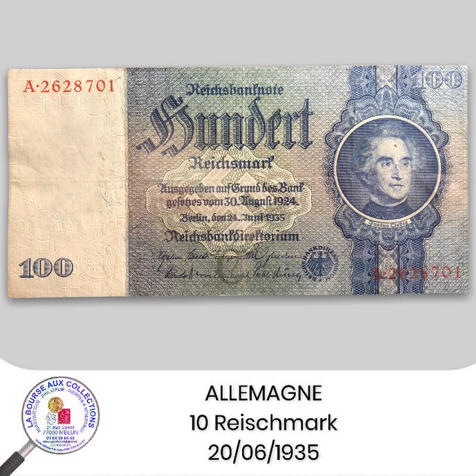 ALLEMAGNE - 100 REICHSMARK 24/06/1935 - Pick.183a