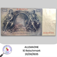 Charger l&#39;image dans la galerie, ALLEMAGNE - 100 REICHSMARK 24/06/1935 - Pick.183a
