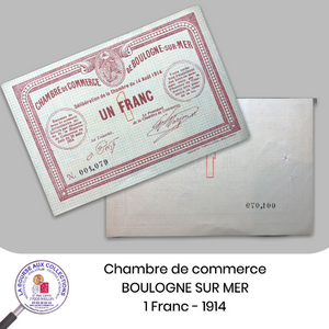 Boulogne-sur-Mer - 1 FRANC - 14/08/1914