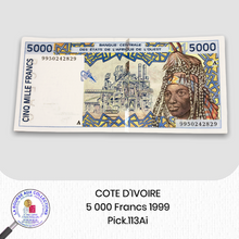 Charger l&#39;image dans la galerie, COTE D&#39;IVOIRE - 5 000 Francs - 1999 / La Bourse aux Collections Numismate Melun
