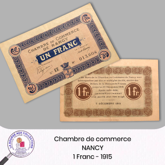 Nancy - 1 FRANC - 07/12/1915