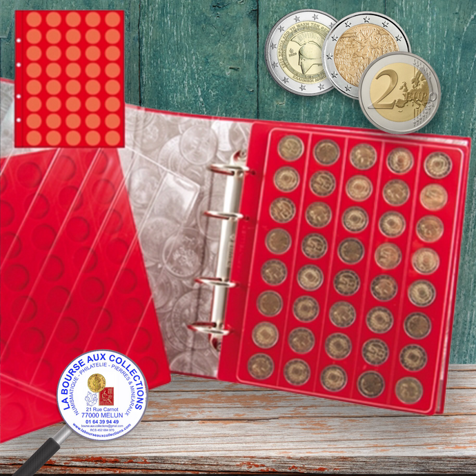 Lot de 2 plateaux-recharge rouge 40 cases pour 2 euros / La Bourse aux Collections Numismate Melun