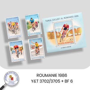 ROUMANIE - 1986 - Y&T n° 3702/3705 + BF 86 - Tour de Roumanie