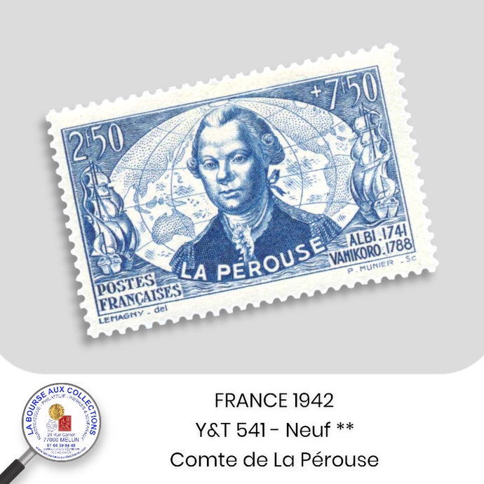 1942 - Y&T 541 - Jean-François de Galaup, comte de La Pérousse - Neuf **