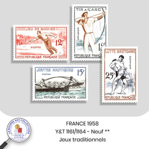 1958 - Y&T 1161/1164 - Jeux traditionnels - Neuf **