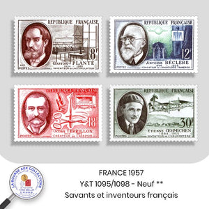 1957 - Y&T 1095/1098 - Savants et inventeurs Français - Neuf **