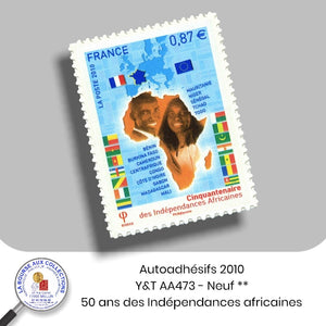 2010 - Autoadhésifs  - Y&T n° AA 472 - 50 ans des Indépendances Africaines - Neuf **