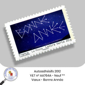 2012 - Autoadhésifs - Y&T n° AA 764A - Vœux / Bonne Année- Neuf **