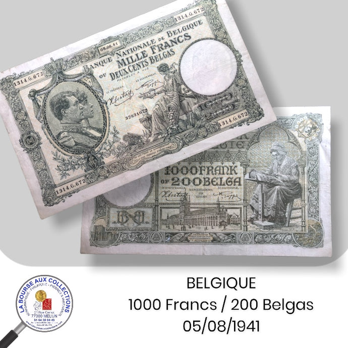 BELGIQUE - 1000 Francs / 200 Belgas - 05/08/1941