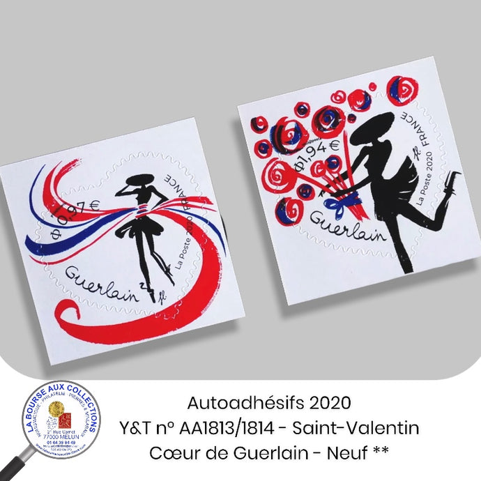 2020 - Autoadhésifs - Y&T n° AA 1813/1814 - Saint-Valentin / Cœur Guerlain  - Neuf **