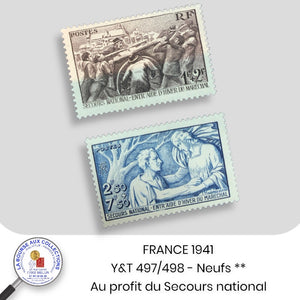 1941 - Y&T 497/498 - Au profit du secours national  - Neufs **