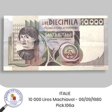 Charger l&#39;image dans la galerie, ITALIE - 10 000 Lires Machiavel - 06/09/1980 - Pick.106a
