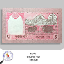 Charger l&#39;image dans la galerie, NEPAL - 5 Rupee 1981 - Pick.30a - NEUF /UNC

