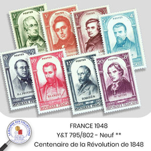1948 - Y&T 795/802 - Centenaire de la Révolution de 1848 - Neufs **