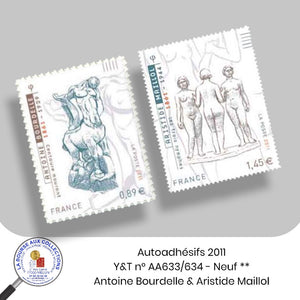 2011 - Autoadhésifs - Y&T n° AA 633/634 - Série artistique / A. Bourdelle et A. Maillol - Neuf **