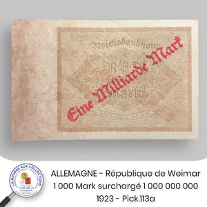ALLEMAGNE - 100 Marck surchargé 1 000 000 000 de Mark - ND (sept. 1923) - Pick.113a