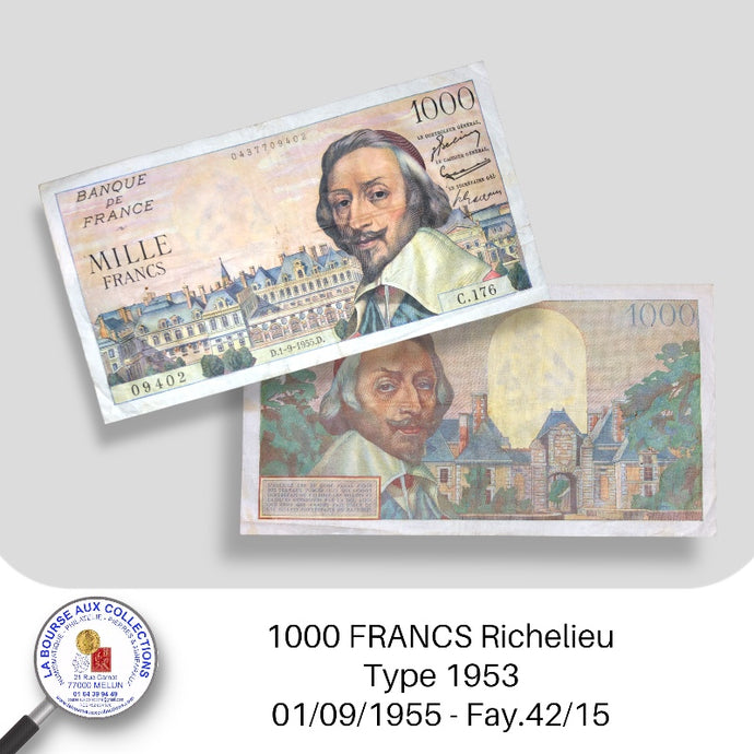 1000 FRANCS Richelieu type 1953 - 01/09/1955 - Fay.42/15