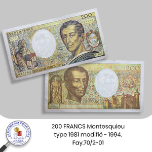 200 FRANCS Montesquieu type 1981 modifié - 1994. Fay.70/2-01