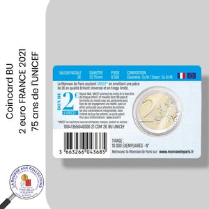 Coincard BU 2 euro FRANCE 2021 - 75 ans de l'UNICEF
