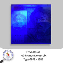 Charger l&#39;image dans la galerie, FAUX BILLET - 100 FRANCS Delacroix type 1978 - 1983
