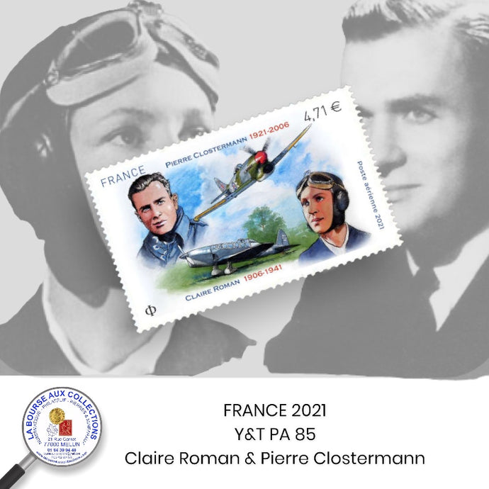 2021 - Y&T PA 85 - Claire Roman et Pierre Clostermann aviateurs français  - NEUF **