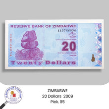 Charger l&#39;image dans la galerie, ZIMBABWE - 20 Dollars  2009 - Pick. 95 - NEUF / UNC
