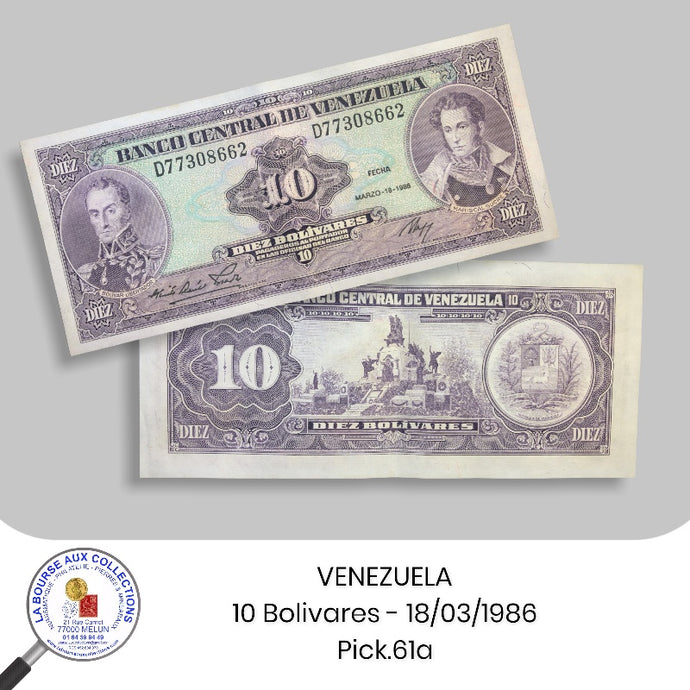 VENEZUELA - 10 Bolivares - 18/03/1986  - Pick.61a