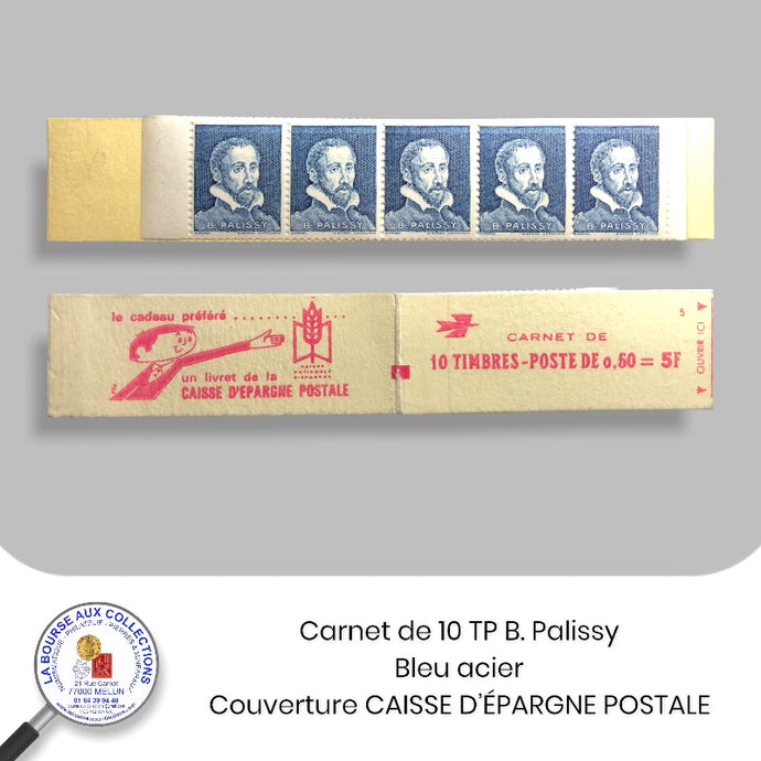 FRANCE - Carnet 10 TP Palissy Bleu acier - CAISSE D’ÉPARGNE POSTALE