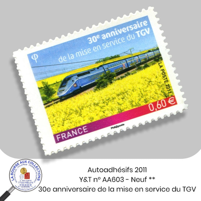2011 - Autoadhésifs - Y&T n° AA 603 - 30ème anniversaire de la mise en service du TGV - Neuf **