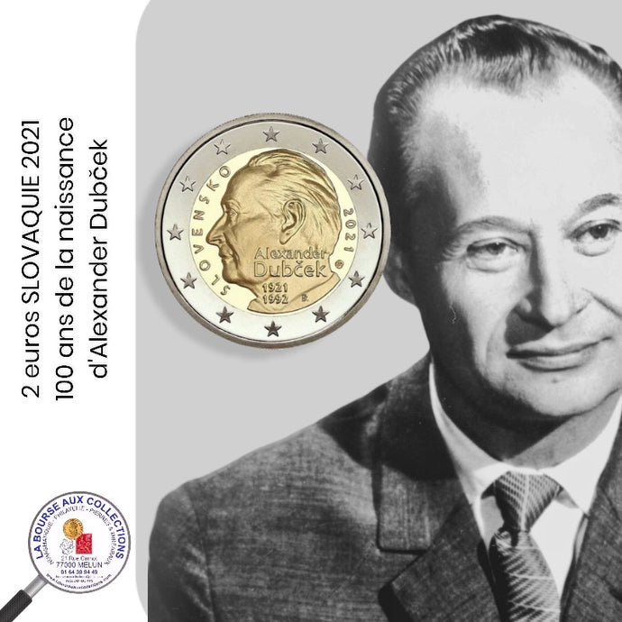 2 euro SLOVAQUIE 2021 - 100 ans de la naissance d'Alexander Dubček