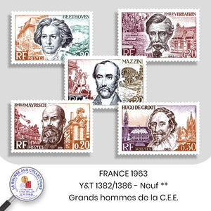 1963 - Y&T 1382/1386 - Grands hommes de la Communauté Economique Européenne - Neuf **