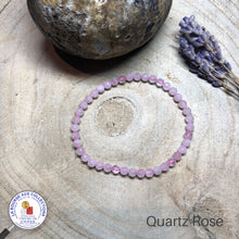 Charger l&#39;image dans la galerie, Bracelet perles facettées 4 mm - QUARTZ ROSE, qualité A - MADAGASCAR
