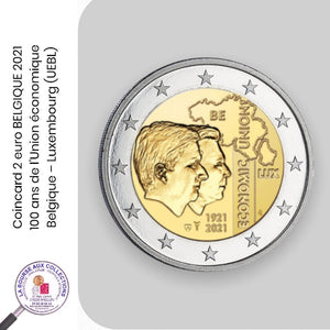 Coincard 2 euro BELGIQUE 2021 - 100 ans de l’Union économique Belgique – Luxembourg (UEBL)