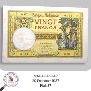 MADAGASCAR - 20 Francs - 1937 - Pick.37