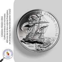 Charger l&#39;image dans la galerie, CANADA-FRANCE 2004 - Coffret timbres et monnaies - 400 ans de la 1ère colonie française en Amérique du Nord (Ile Sainte-Croix)
