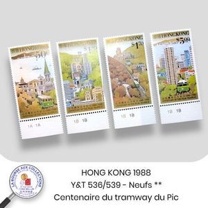 HONG KONG 1988 - Y&T 536/539 - Centenaire du tramway du Pic - Neufs **