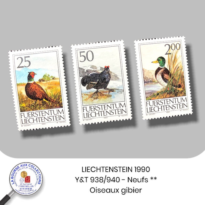 LIECHTENSTEIN 1990 – Y&T 938/940 - Oiseaux gibier - Neufs **