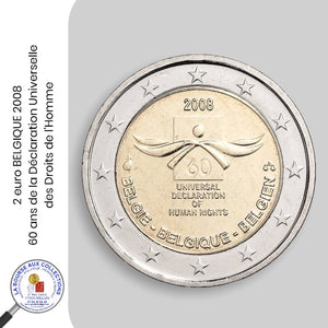 2 euro BELGIQUE 2008 - 60 ans de la Déclaration Universelle des Droits de l'Homme