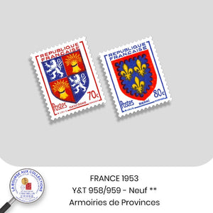 1953 - Y&T 958/959 - Armoiries de Provinces - Neuf **