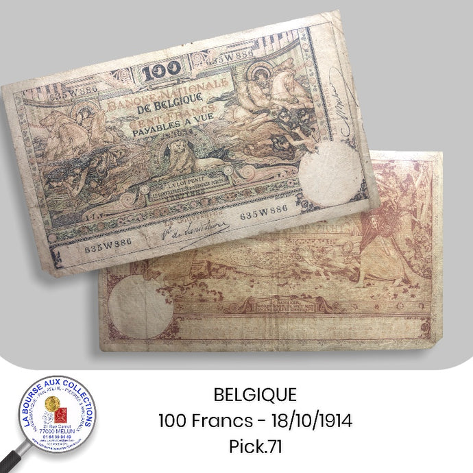 BELGIQUE - 100 FRANCS 18/10/1914 - Pick.71