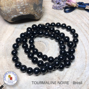 Bracelet - TOURMALINE NOIRE, qualité A - BRESIL