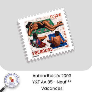 2003 - Autoadhésifs -  Y&T n°  AA 35 (3578) - Vacances - Neuf **