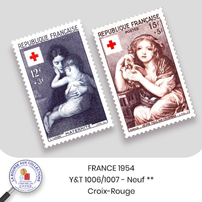 1954 - Y&T 1006/1007 - Au profit de la Croix-Rouge /Tableaux- Neuf **