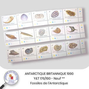 ANTARCTIQUE BRITANNIQUE 1990 - Y&T 176/190 - Fossiles de l'Antarctique - NEUF **
