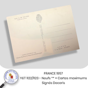 1957 - Y&T 1122/1123  - Europa - Neufs ** + Cartes Maximums  - Signés Decaris