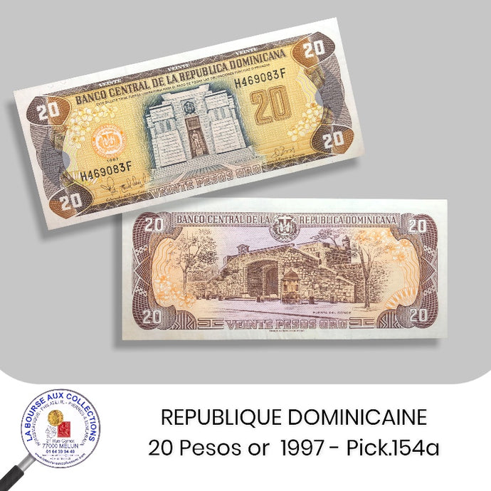 REPUBLIQUE DOMINICAINE - 20 Pesos or  1997 - Pick.154a