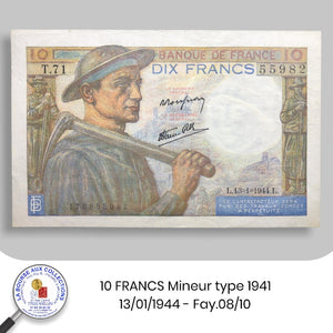 10 FRANCS Mineur type 1941 - 13/01/1944 - Fay.08/10
