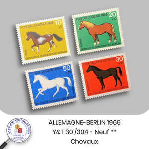 ALLEMAGNE-BERLIN 1969 - Y&T 301/304 - Chevaux - Neuf **